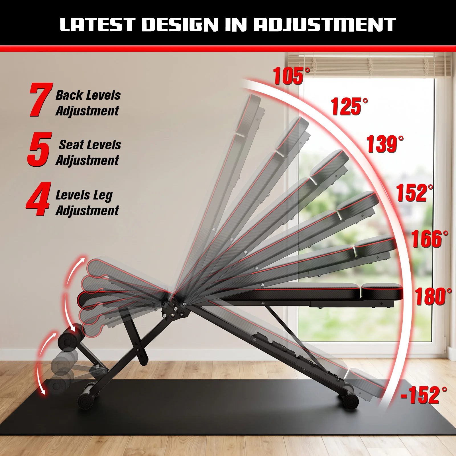 Multifunctional Foldable Fitness Bench - Image 3