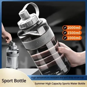 2 Liter Big Water Bottle With Straw - Thumbnail Image 4
