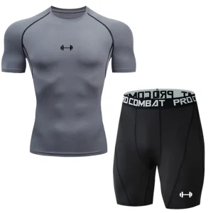2pcs Men Compression Sportswear Suit - Thumbnail Image 4