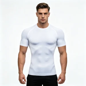 Tight Men Sport T-shirt Quick Dry Bodybuilding Running Shirt Short Sleeve Compression Top Gym T Shirt Men Fitness Rashgard - Thumbnail Image 2