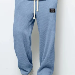 Men's Retro Waffle Solid Sweatpants - Thumbnail Image 9