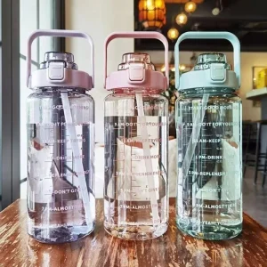 2L Water Bottle Portable Straw