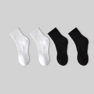 10/20 Pairs Neutral Solid Neck Socks - Thumbnail Image 6