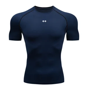 Tight Men Sport T-shirt Quick Dry Bodybuilding Running Shirt Short Sleeve Compression Top Gym T Shirt Men Fitness Rashgard - Thumbnail Image 13