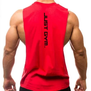 Gym Clothing Men Sides Cut Off T-shirts Dropped Armholes Tank Tops Workout Fitness Sleeveless Vest Outdoor Jogging Undershirt - Thumbnail Image 8