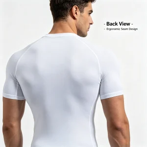 Tight Men Sport T-shirt Quick Dry Bodybuilding Running Shirt Short Sleeve Compression Top Gym T Shirt Men Fitness Rashgard - Thumbnail Image 3