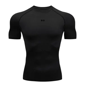 Tight Men Sport T-shirt Quick Dry Bodybuilding Running Shirt Short Sleeve Compression Top Gym T Shirt Men Fitness Rashgard - Thumbnail Image 9