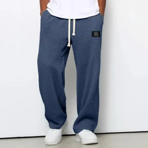 Men's Retro Waffle Solid Sweatpants - Thumbnail Image 3