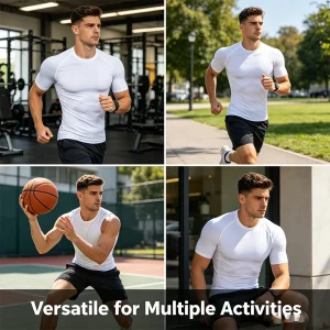 Tight Men Sport T-shirt Quick Dry Bodybuilding Running Shirt Short Sleeve Compression Top Gym T Shirt Men Fitness Rashgard - Thumbnail Image 6