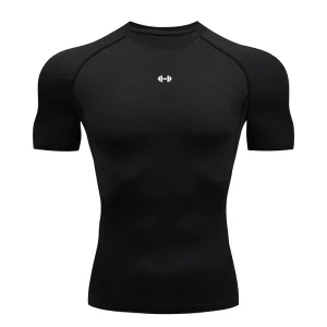 Tight Men Sport T-shirt Quick Dry Bodybuilding Running Shirt Short Sleeve Compression Top Gym T Shirt Men Fitness Rashgard - Thumbnail Image 15