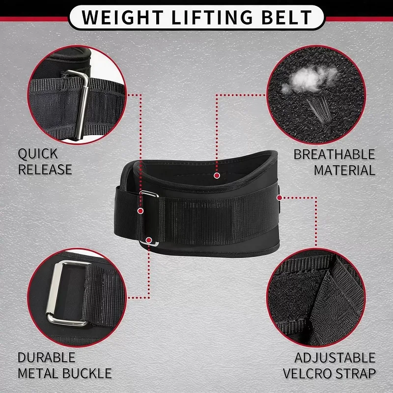 Black Thick EVA Weightlifting Belt,Quick Locking Powerlifting Belts to Keep Body in Proper Shape,Gym Belt for Waist 60-122cm - Image 4