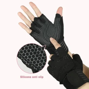Wristband Support Weightlifting Gloves - Thumbnail Image 2