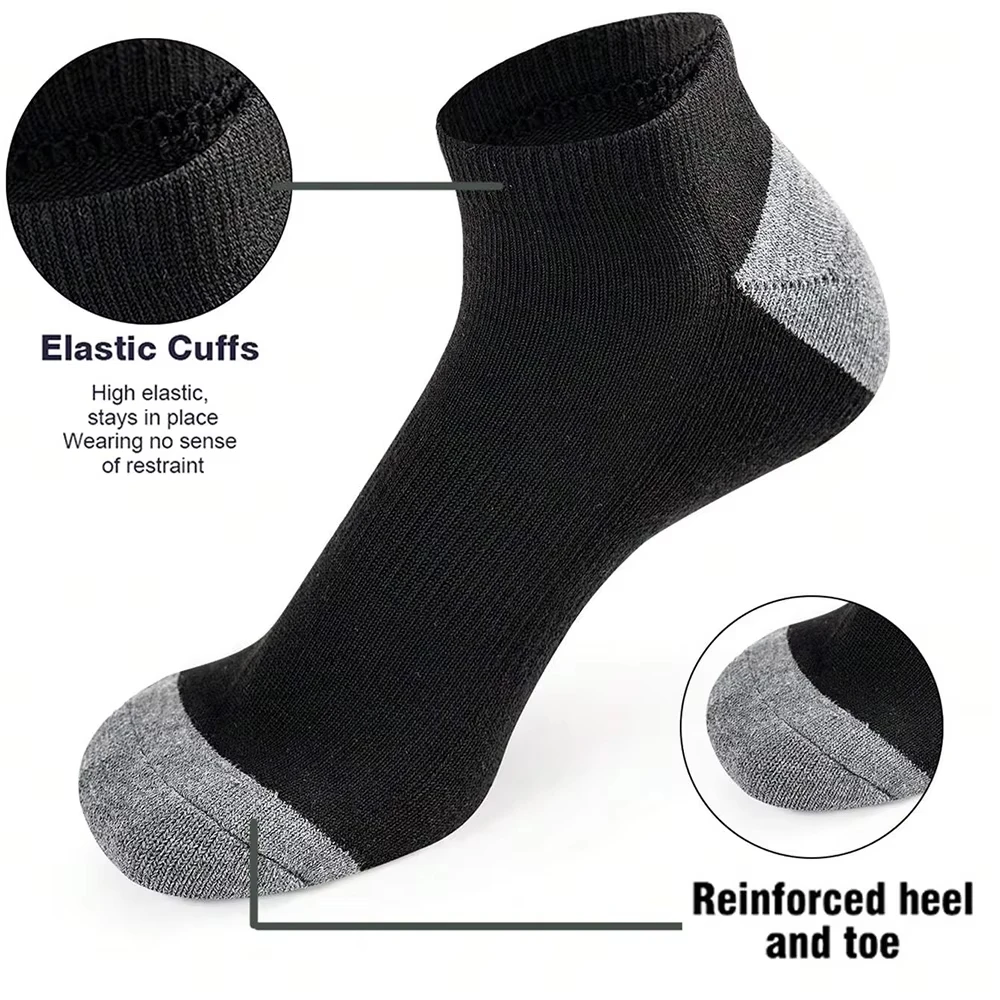 (10 Pairs） Men Cushioned Ankle Socks - Image 6