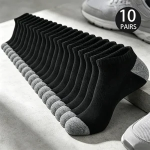 (10 Pairs） Men Cushioned Ankle Socks - Thumbnail Image 2